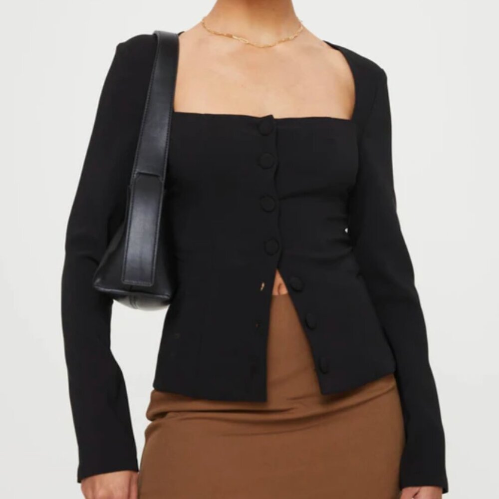 Princess Polly - Gaskin long sleeve top - black